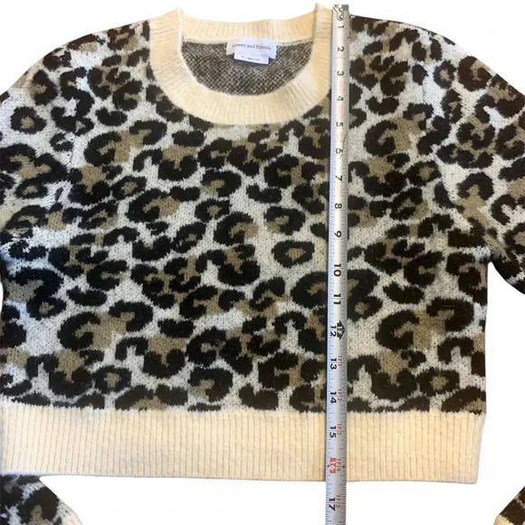 Lovers + Friends Hali Leopard Crop Sweater in Brown/Black Multi- Sz M - Picture 8 of 8